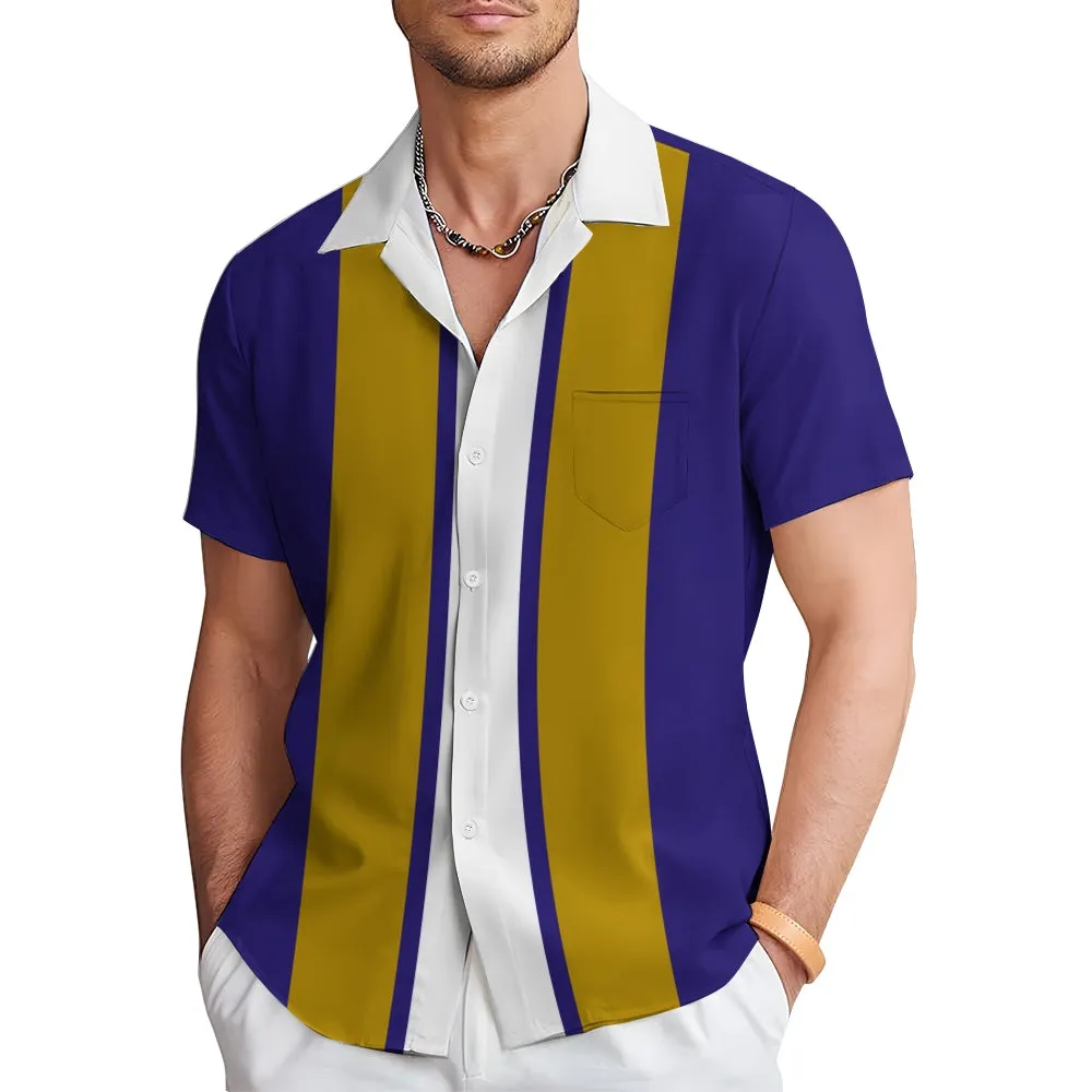 Men's Football Chest Pocket Short Sleeve Super Bowl Shirt 2312000259
