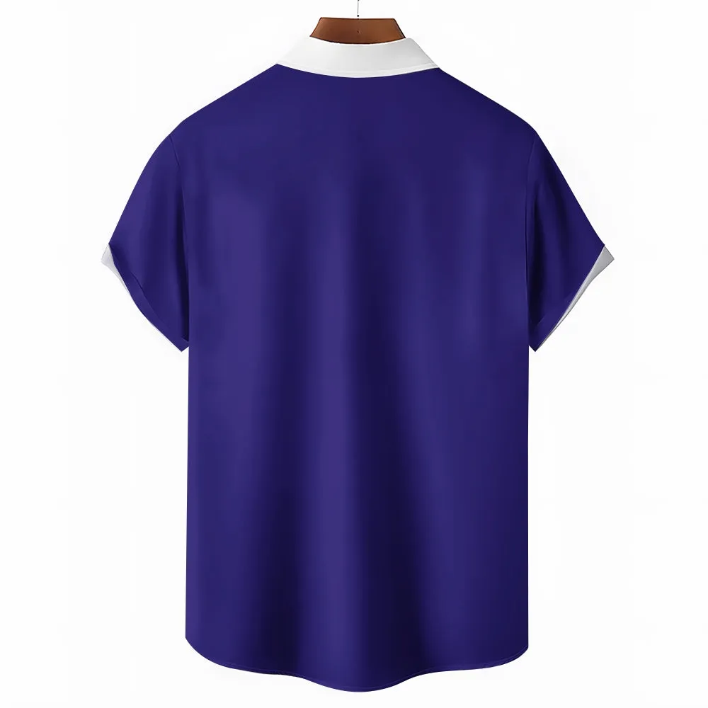 Men's Football Chest Pocket Short Sleeve Super Bowl Shirt 2312000259