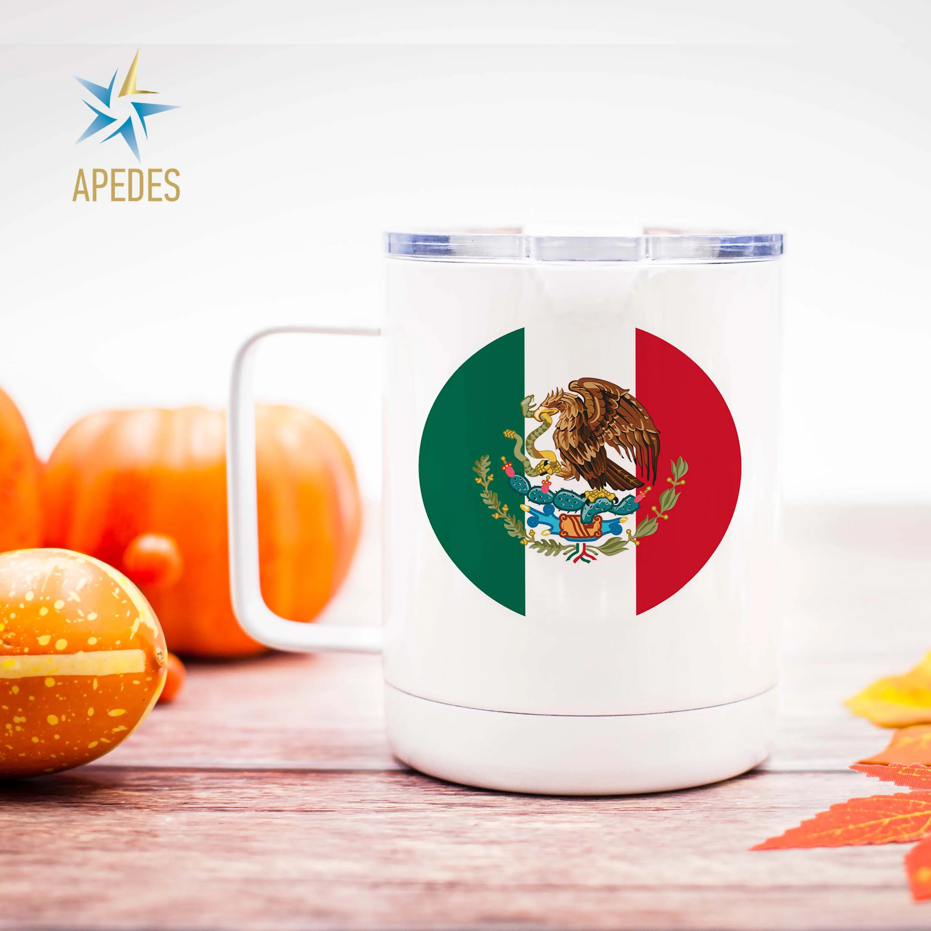 Mexico Flag Stainless Steel Travel Mug 13 OZ