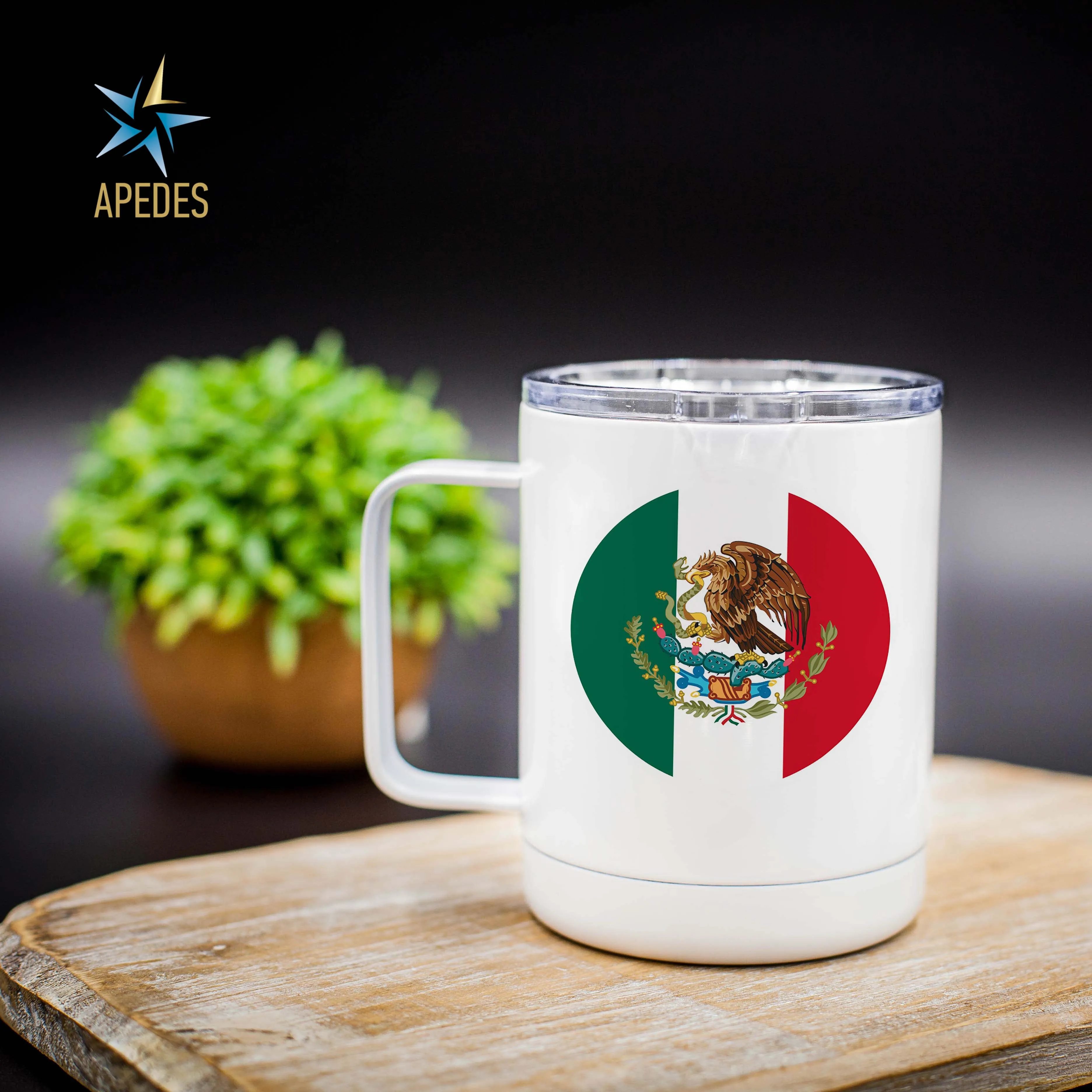 Mexico Flag Stainless Steel Travel Mug 13 OZ