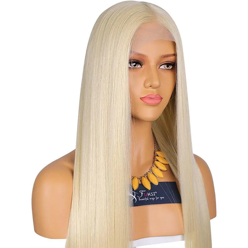 Mildwild T Part Synthetic Lace Wigs Straight Style High Quality Hair 613#