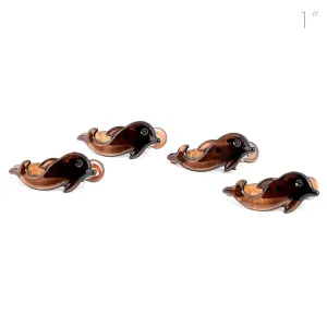 Mini Dolphin Brown Beak Clip - Pack of 4