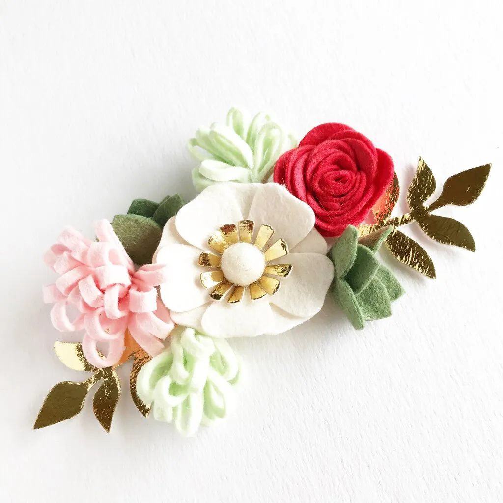 Mini Felt Flower Kit - Strawberry Mint