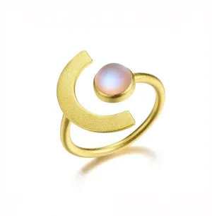 Minimalism Moonlight Adjustable Moonstone Ring