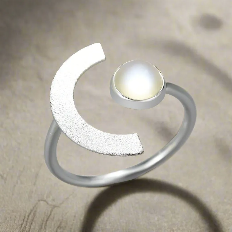 Minimalism Moonlight Adjustable Moonstone Ring