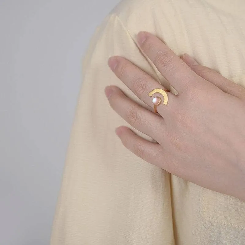 Minimalism Moonlight Adjustable Moonstone Ring