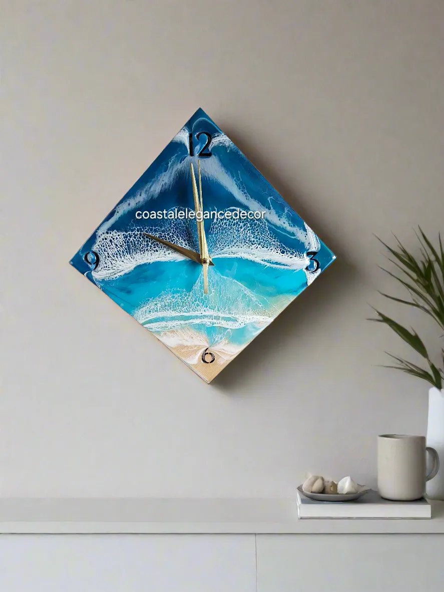 Modern Beach Square Wall Clock