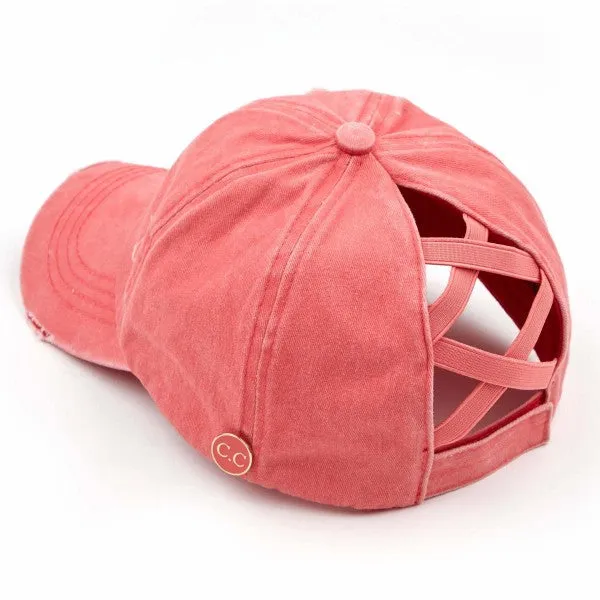 Monogram Hat - Criss Cross Back