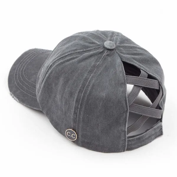 Monogram Hat - Criss Cross Back