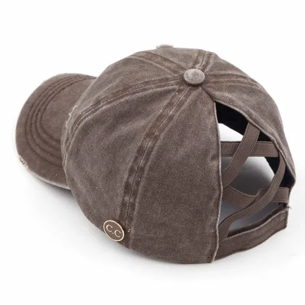 Monogram Hat - Criss Cross Back