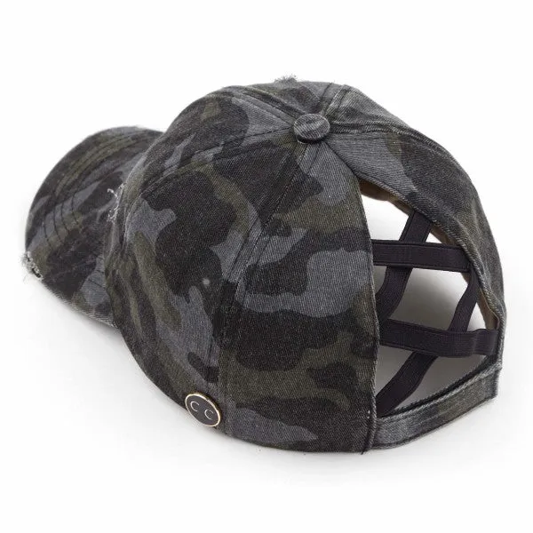 Monogram Hat - Criss Cross Back