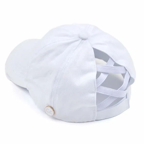 Monogram Hat - Criss Cross Back