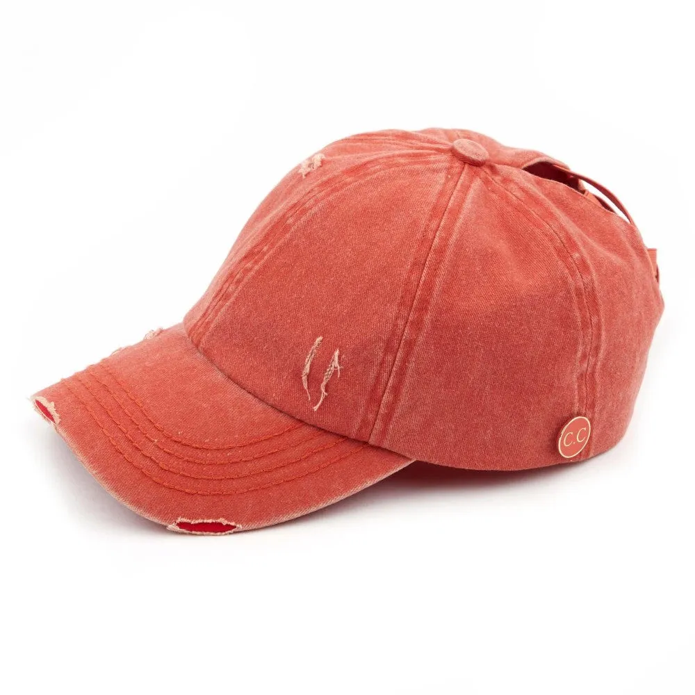 Monogram Hat - Criss Cross Back