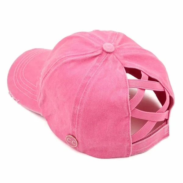 Monogram Hat - Criss Cross Back