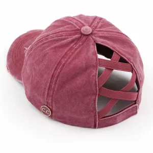 Monogram Hat - Criss Cross Back