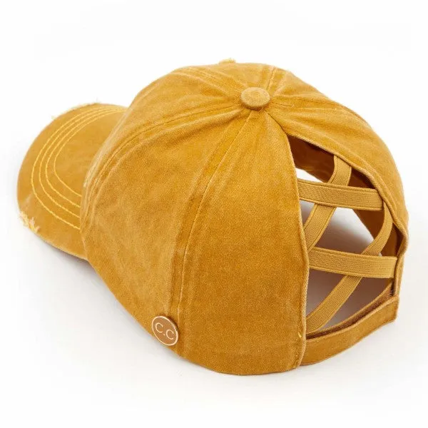 Monogram Hat - Criss Cross Back
