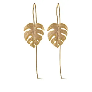 Monstera Leaves Drop Earrings