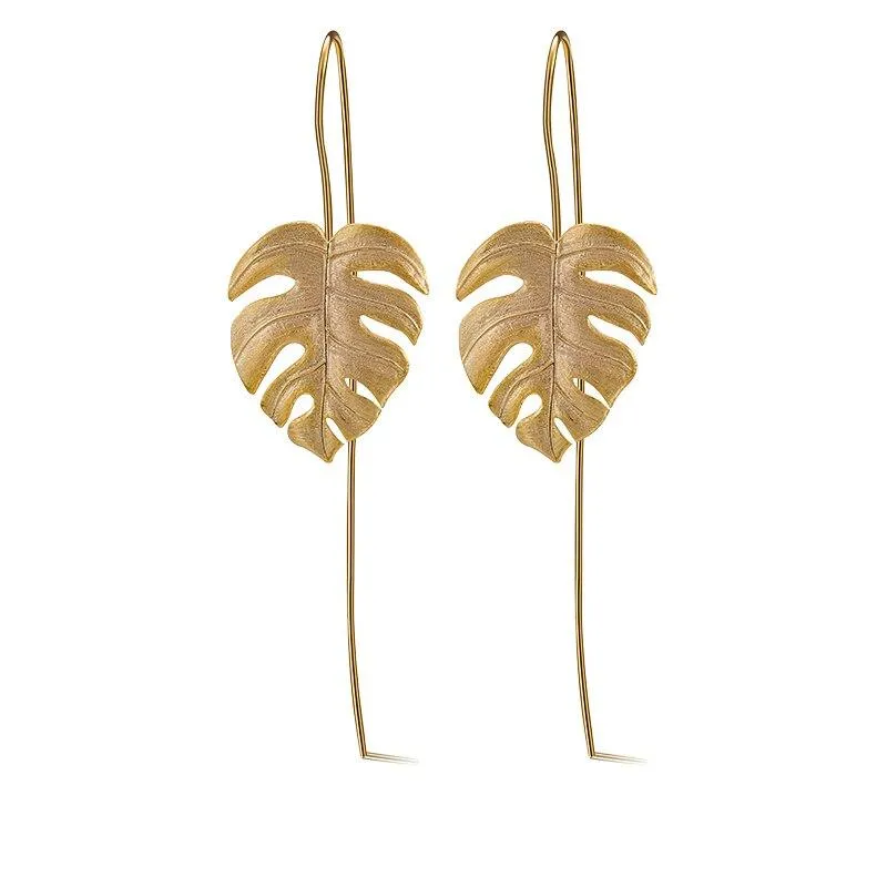 Monstera Leaves Drop Earrings