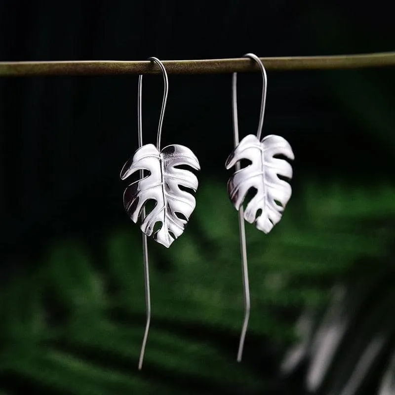 Monstera Leaves Drop Earrings