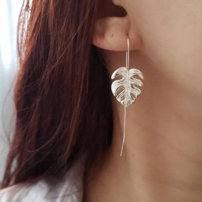 Monstera Leaves Drop Earrings