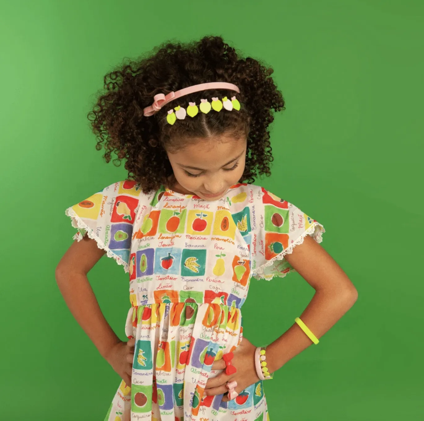 Multi Lemon Pink & Green Headband