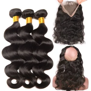 Natural Black Virgin Brazilian Body Wave Hair