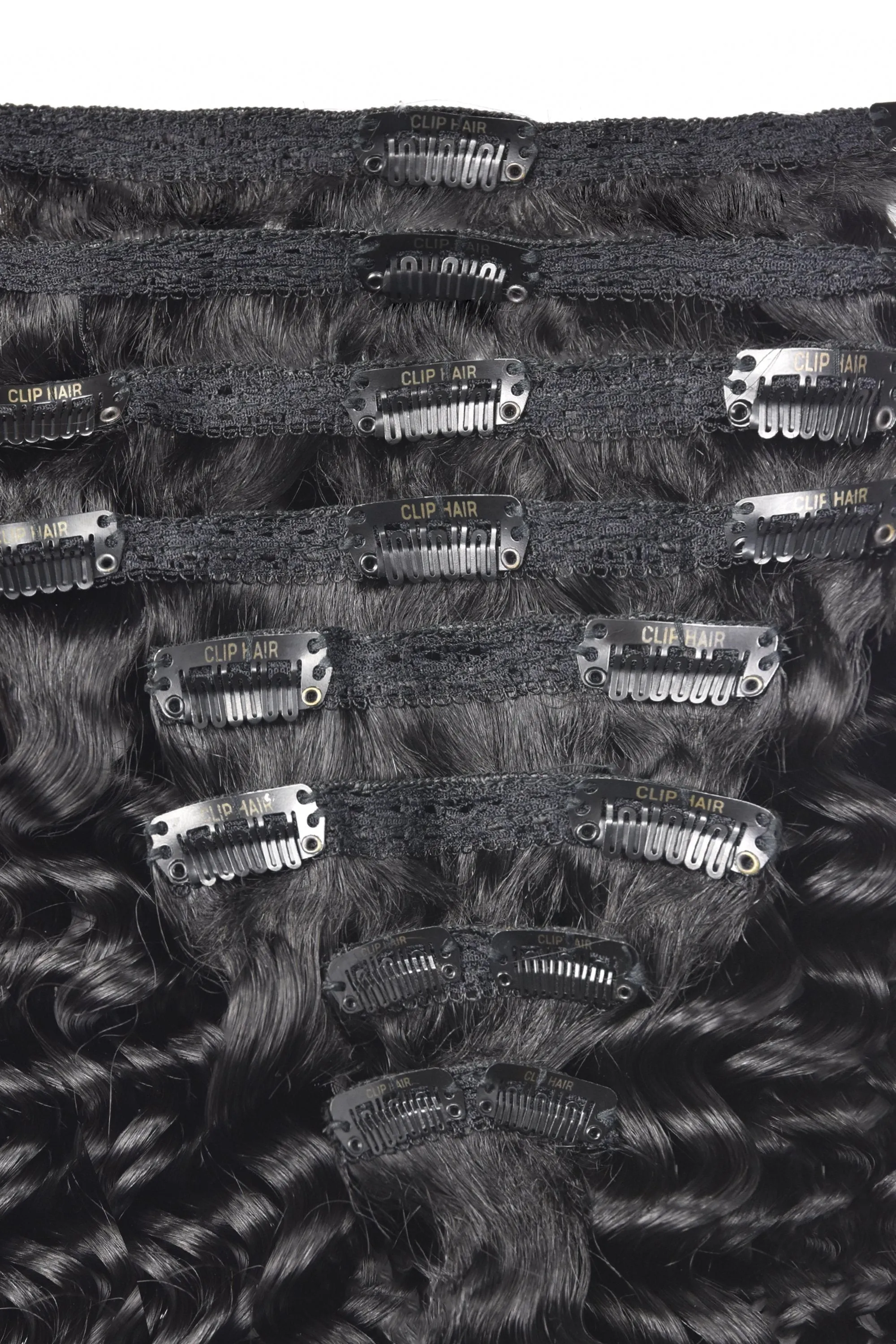 Natural/Off Black (#1B) Curly Clip In Hair Extensions