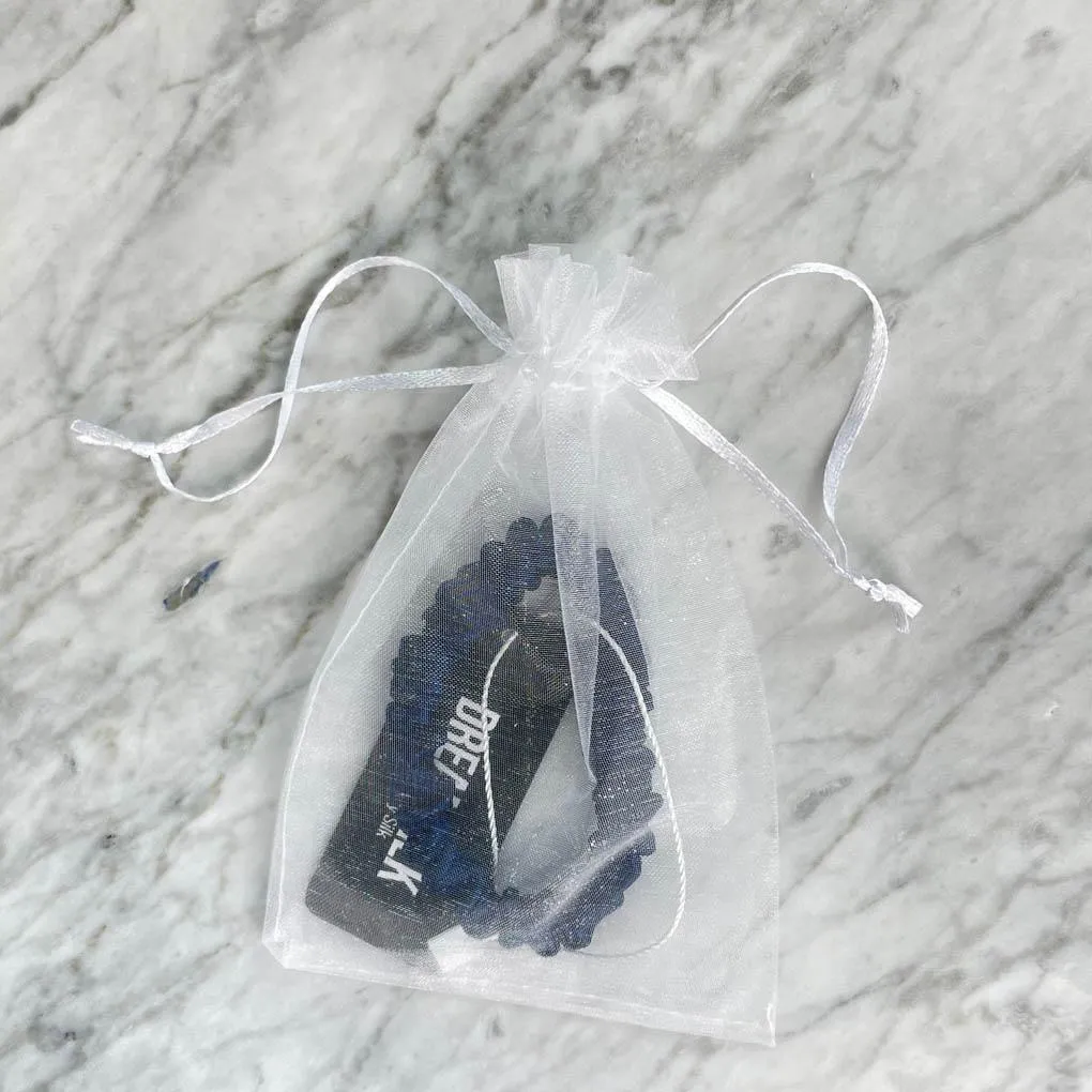Navy Blue Silk Scrunchie - Skinny