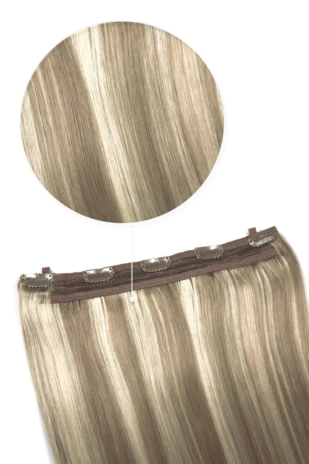 Oak Brondie Quad Weft Clip In One Piece Hair Extensions