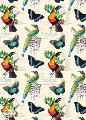 PDXC21034 Bird Pattern -- Birds Flowers and Butterflies