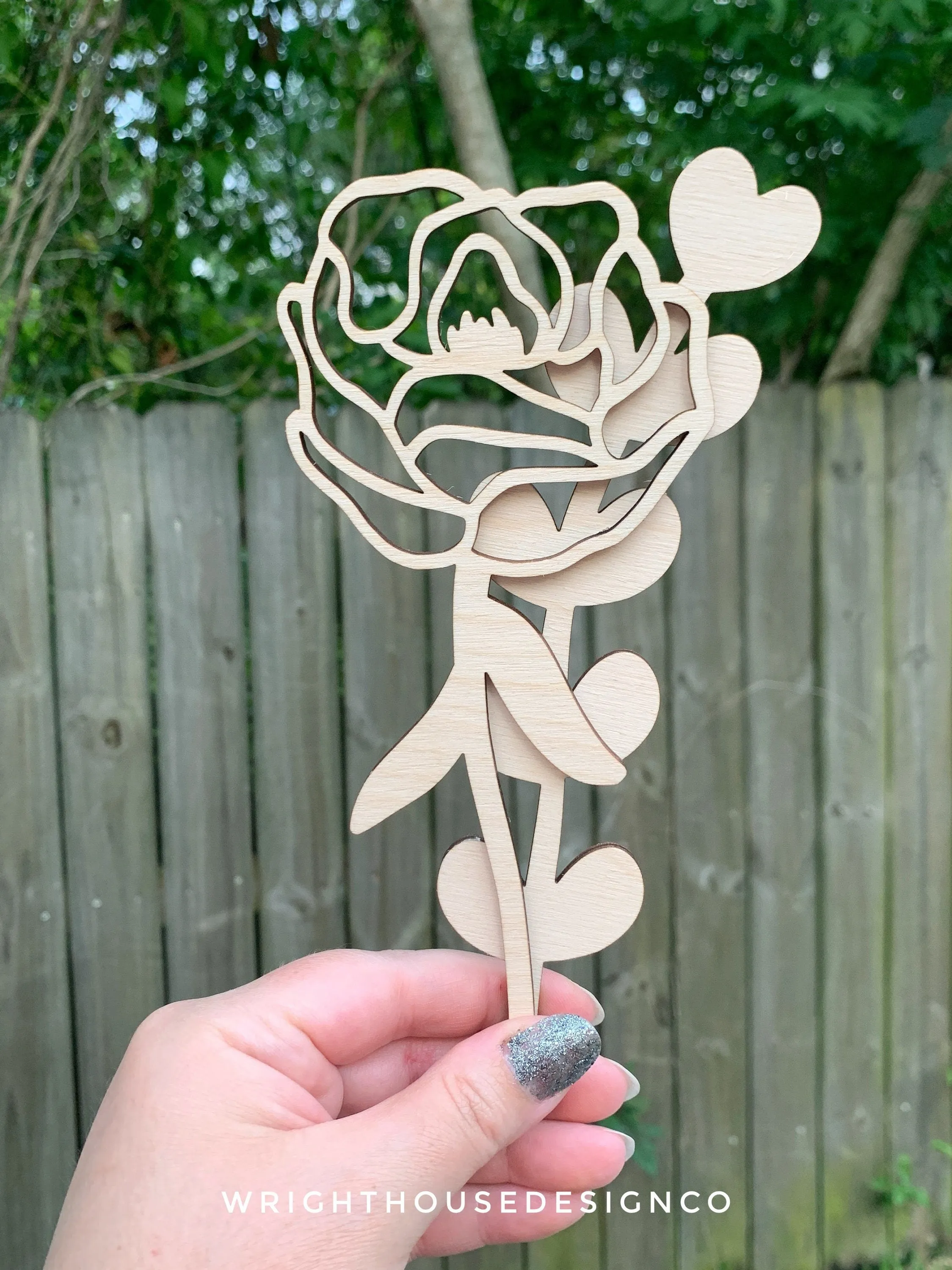 Peony Wooden Laser Cut Flowers - Simple Diy Florals For Bouquets - Files for Sign Making - SVG Cut File For Glowforge - Digital File