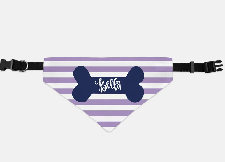 Personalized Striped Pet Bandana