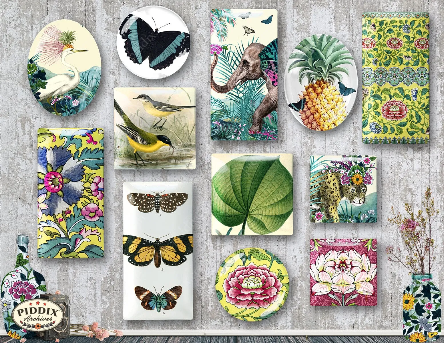 piddix Mockups Glass Tray Wall Art -- Wall Art Plates