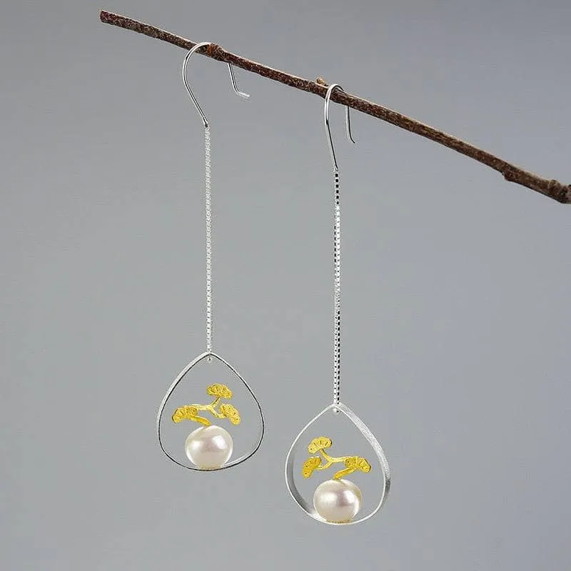 Pine Tree Plant Drop Earrings