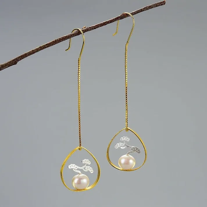 Pine Tree Plant Drop Earrings
