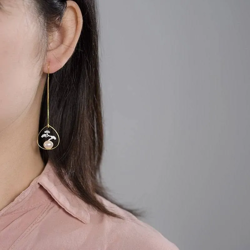 Pine Tree Plant Drop Earrings
