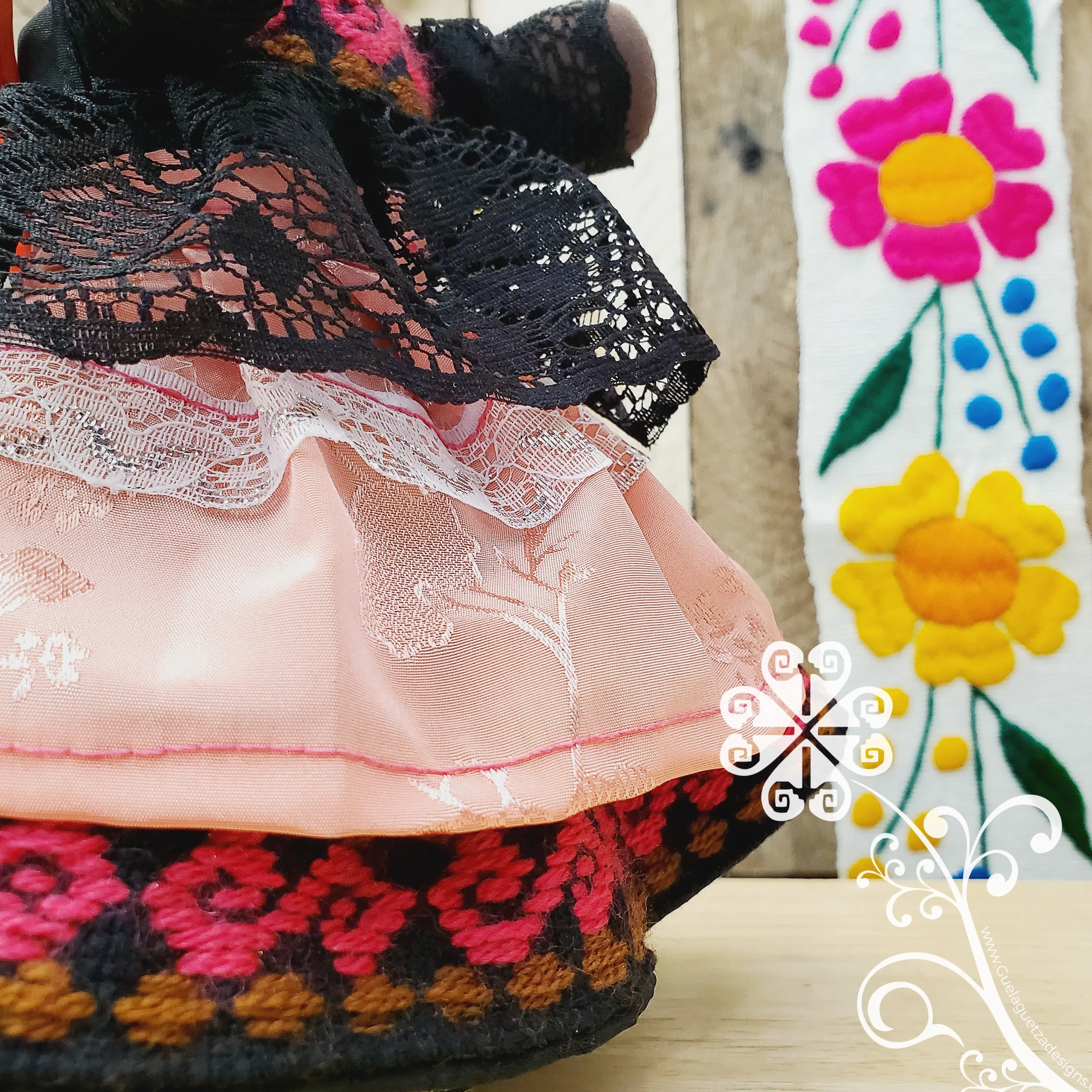 Pink Costenita Mexican Otomi Doll - Fina