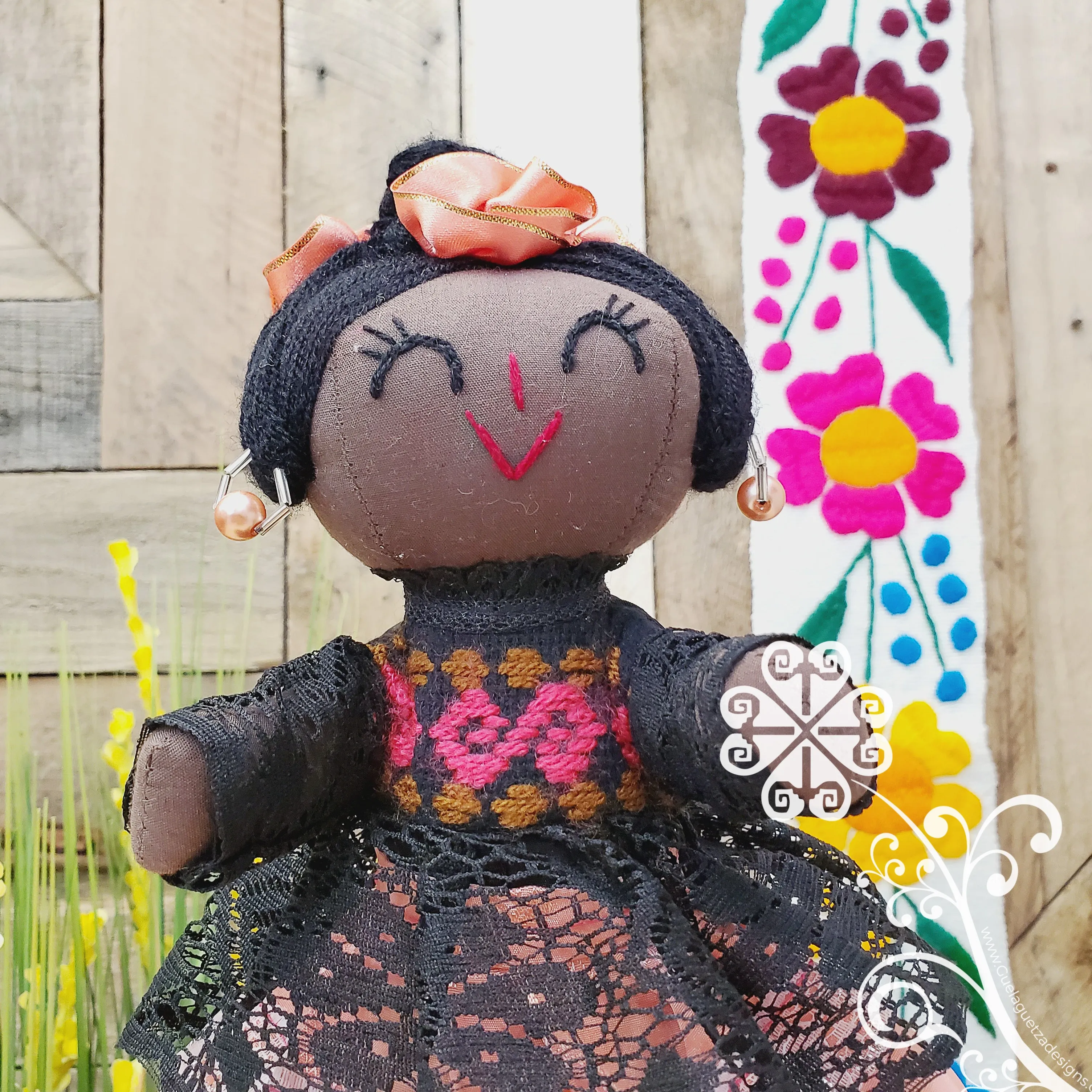 Pink Costenita Mexican Otomi Doll - Fina