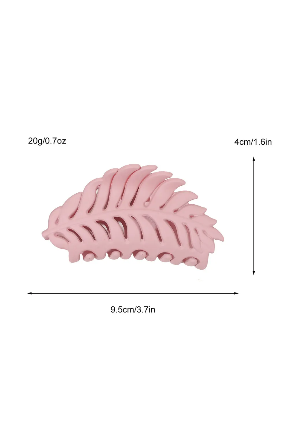 Pink Tropical Leaf Frosted Hair Claw Clip