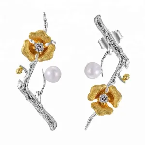 Plum Blossom Flower Drop Earrings