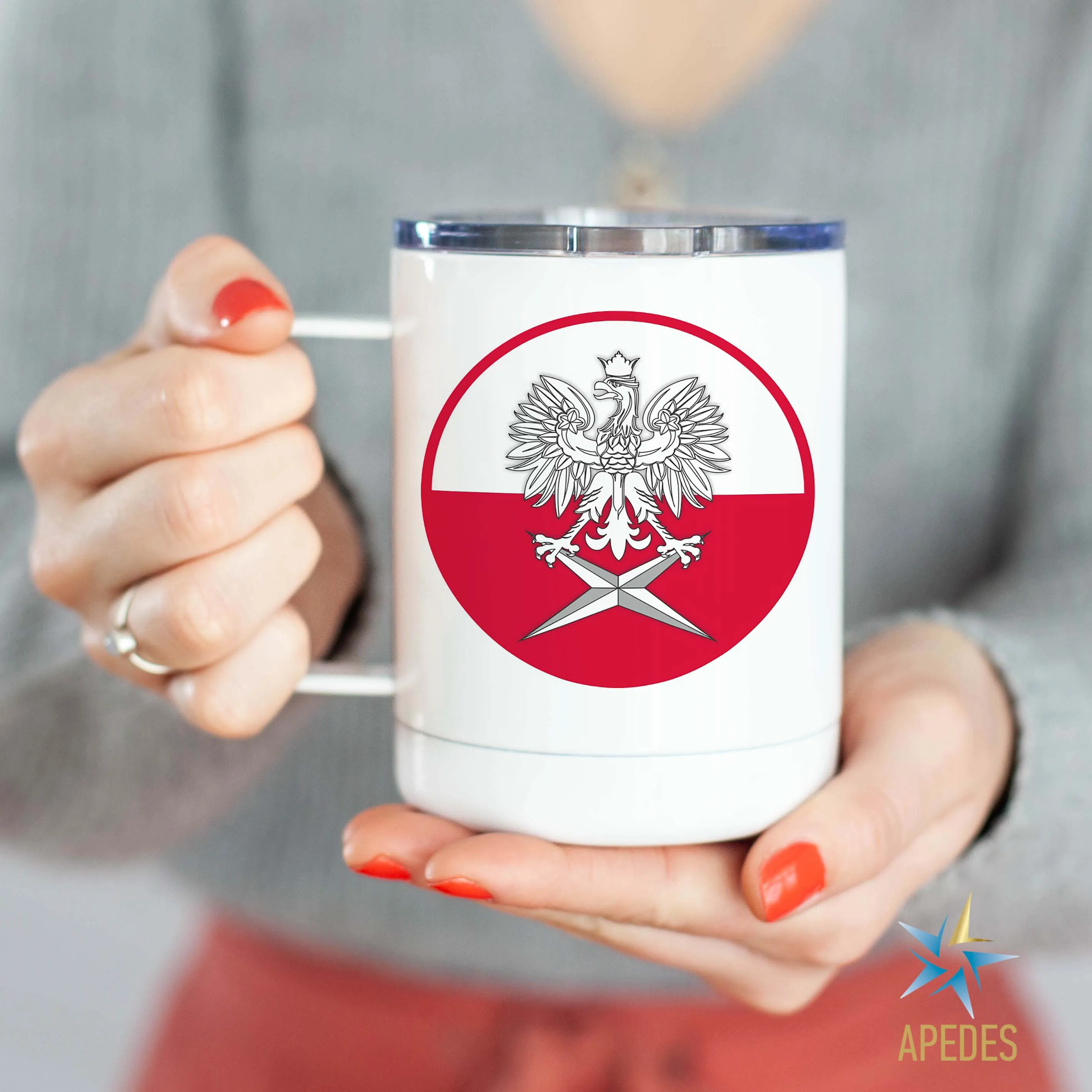 Poland Stainless Steel Travel Mug 13 OZ