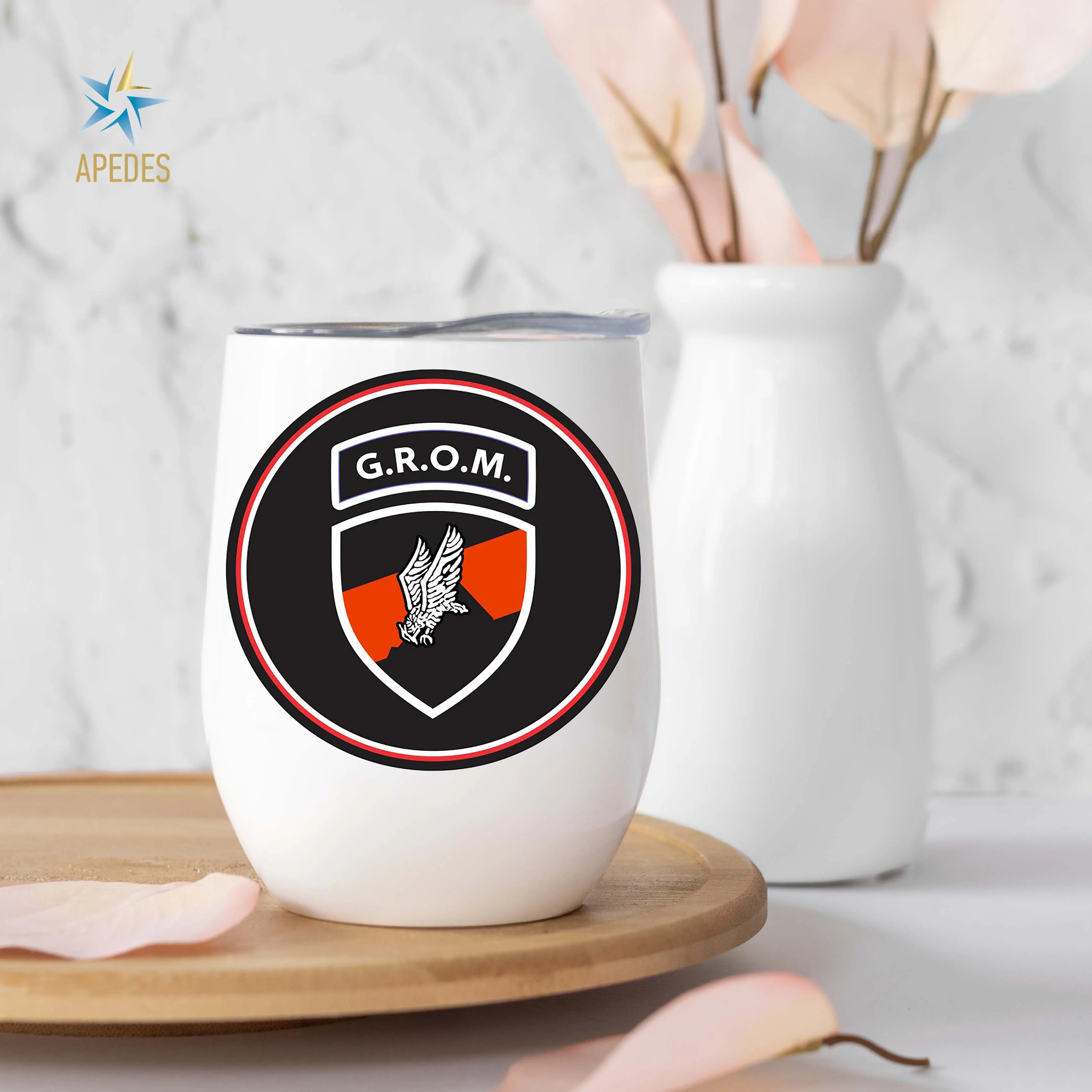 Polish Special Forces Ensign GROM Stainless Steel Stemless Wine Cup 12 OZ