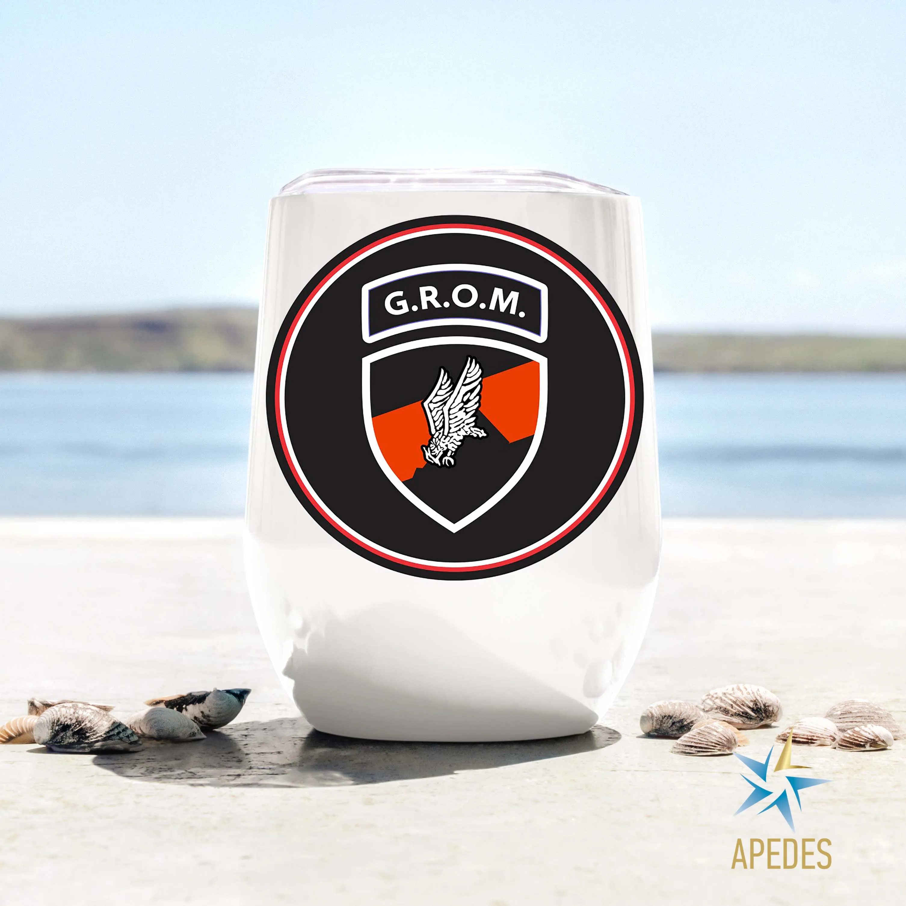 Polish Special Forces Ensign GROM Stainless Steel Stemless Wine Cup 12 OZ