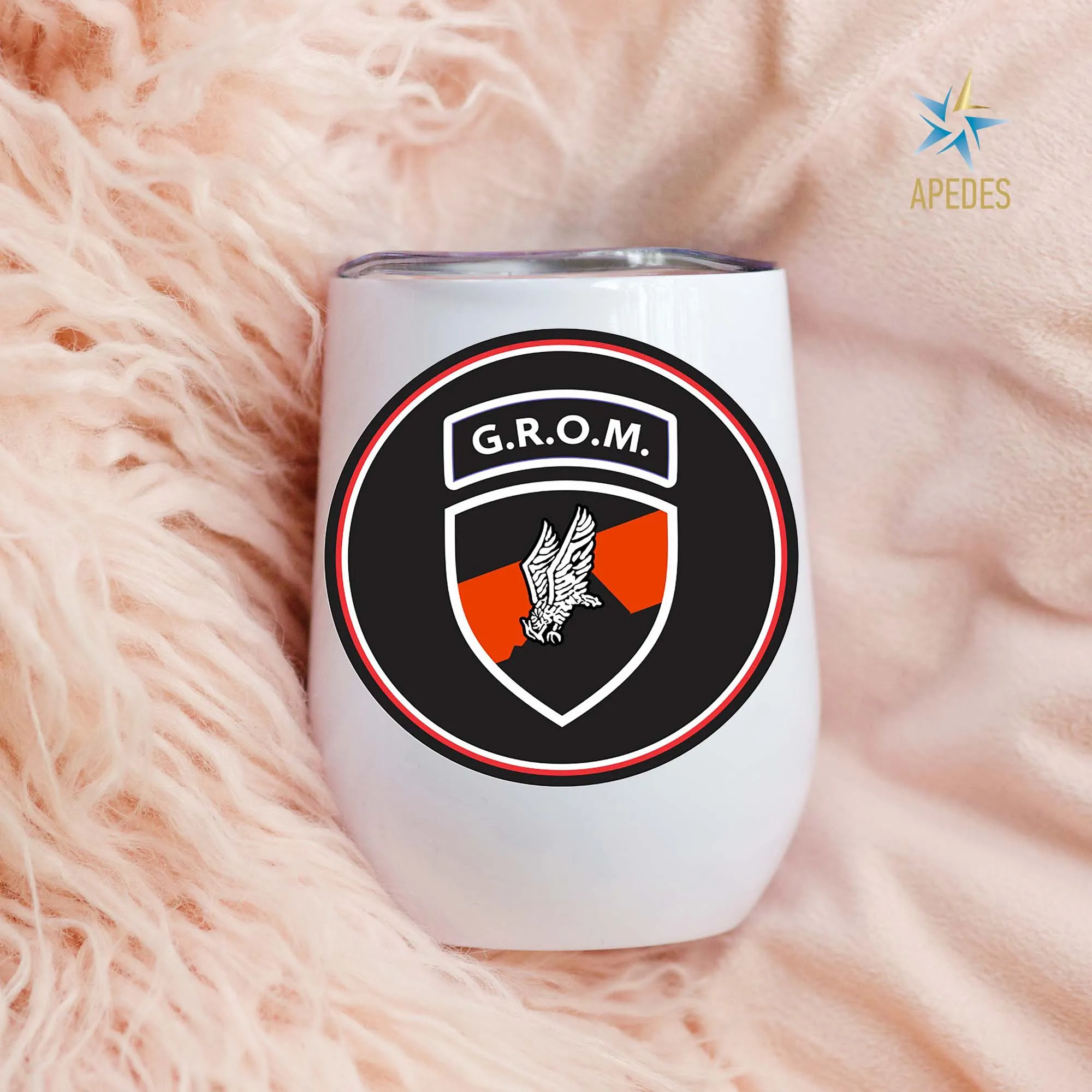 Polish Special Forces Ensign GROM Stainless Steel Stemless Wine Cup 12 OZ