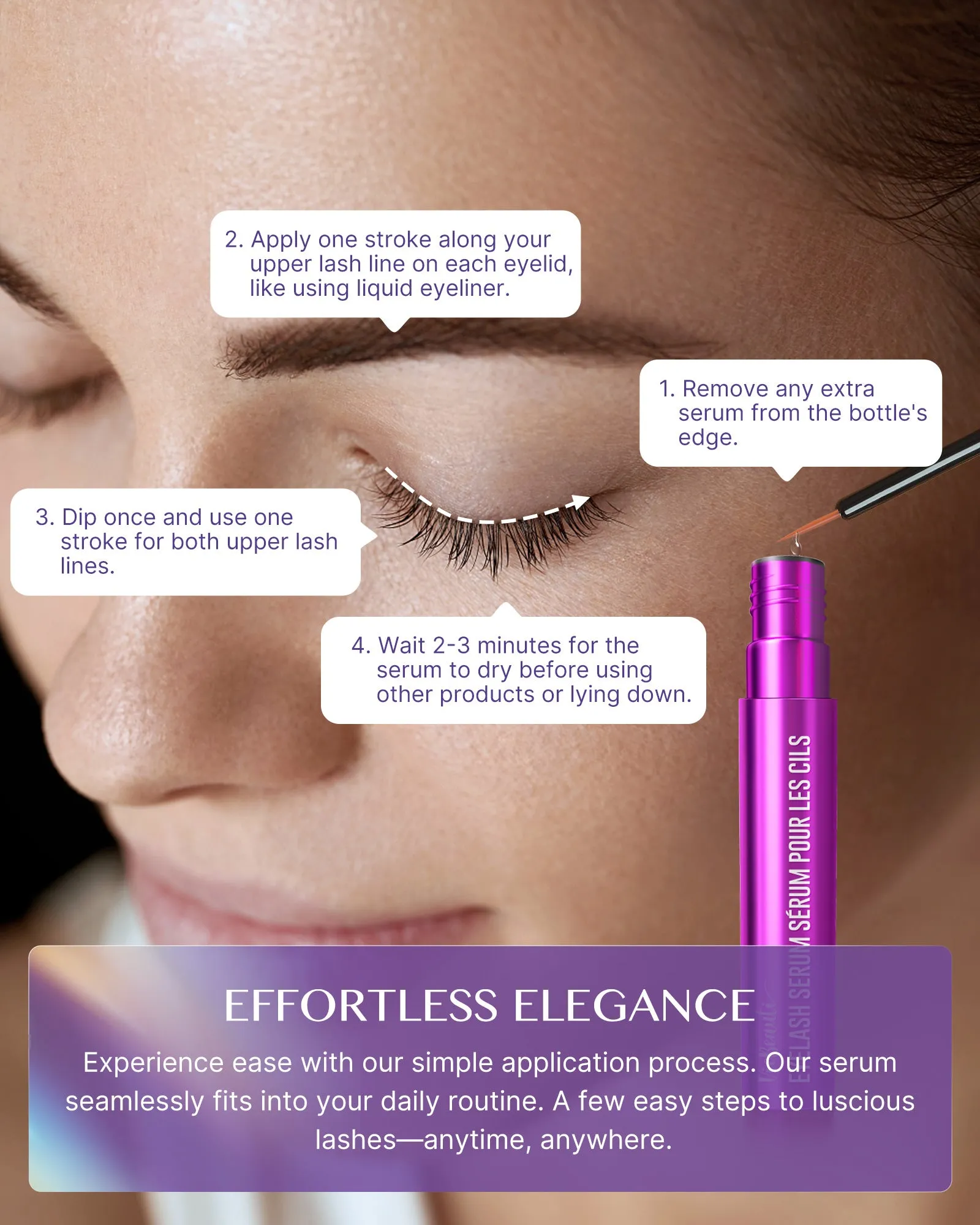 Premium Eyelash Growth Serum 0.1 FL OZ - Purple