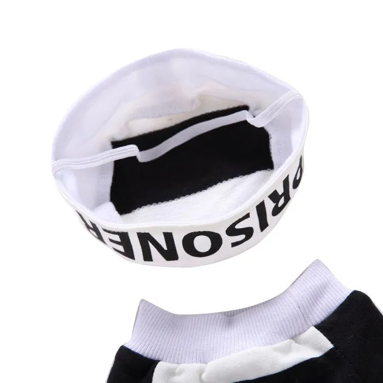 Prisoner Dog Costume - Prison Pooch Dog Halloween Costume Party Pet Dog Costume Clothes Cosplay with Hat