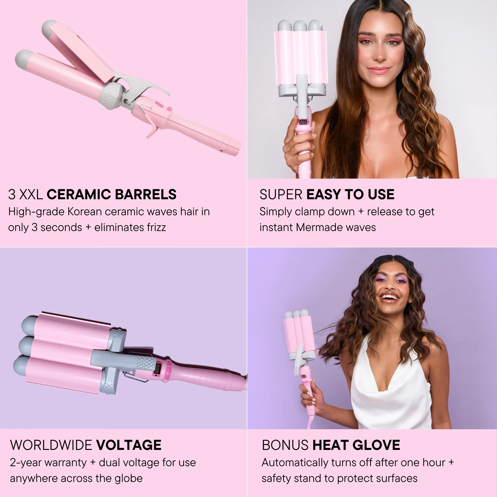 PRO Hair Waver - 32mm Pink