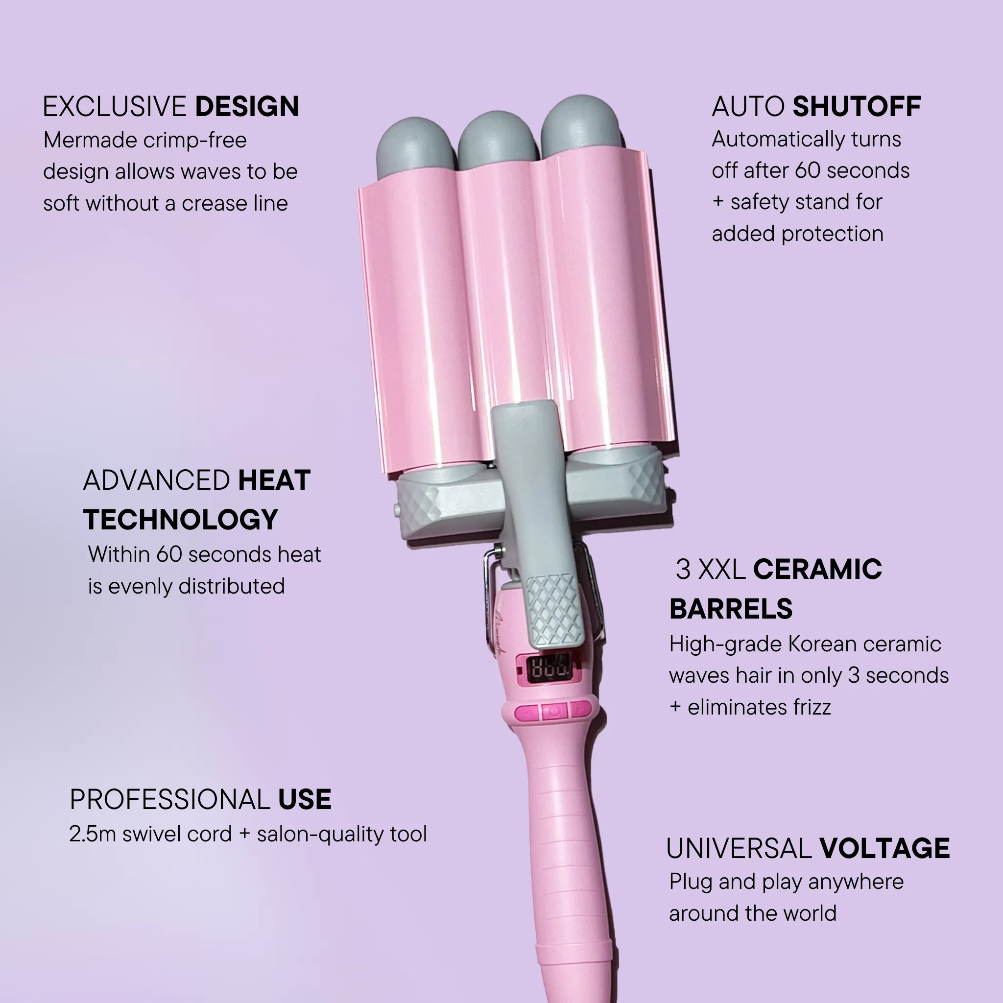 PRO Hair Waver - 32mm Pink