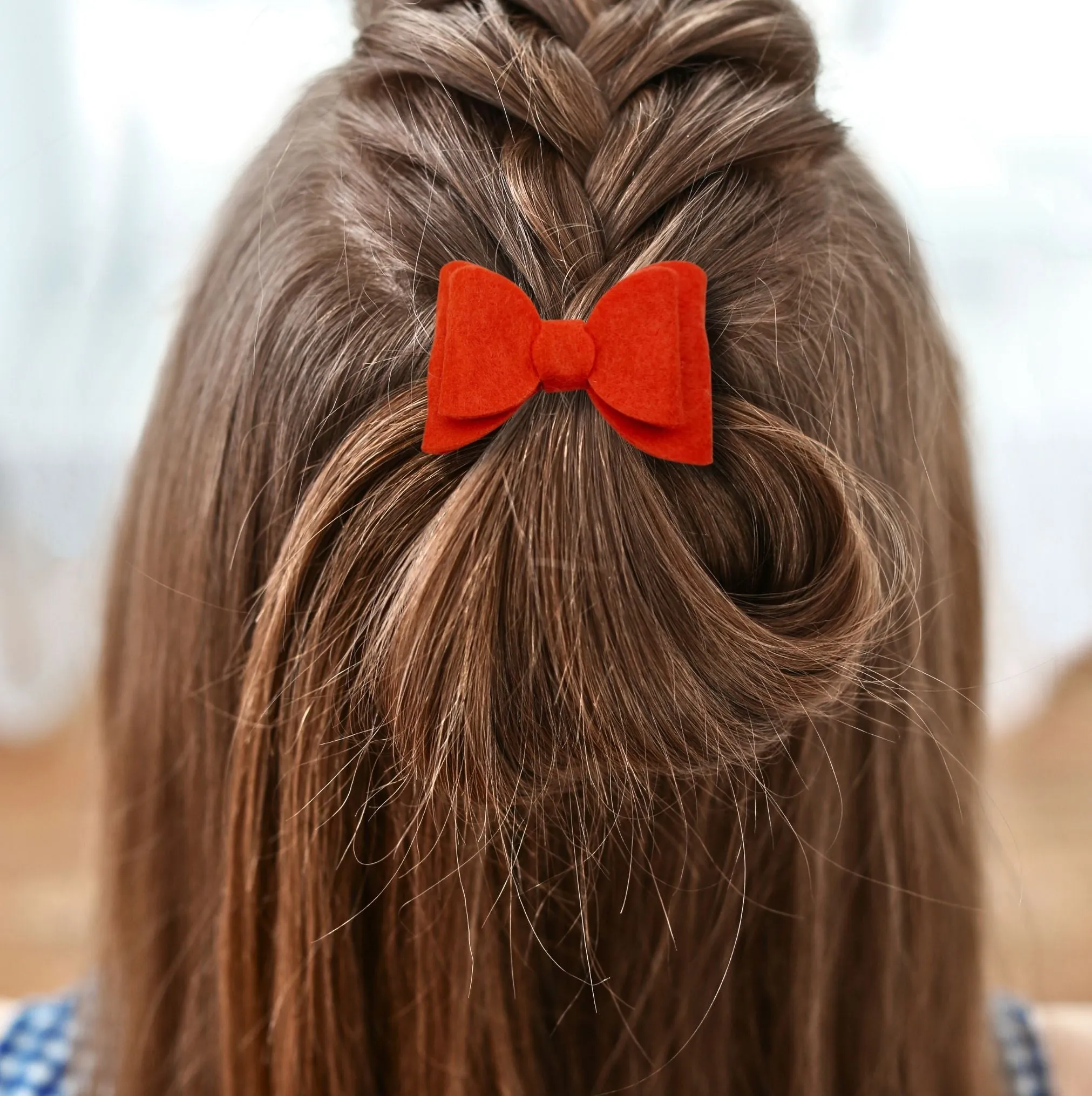 Red Felt Piggy Hair Bows
