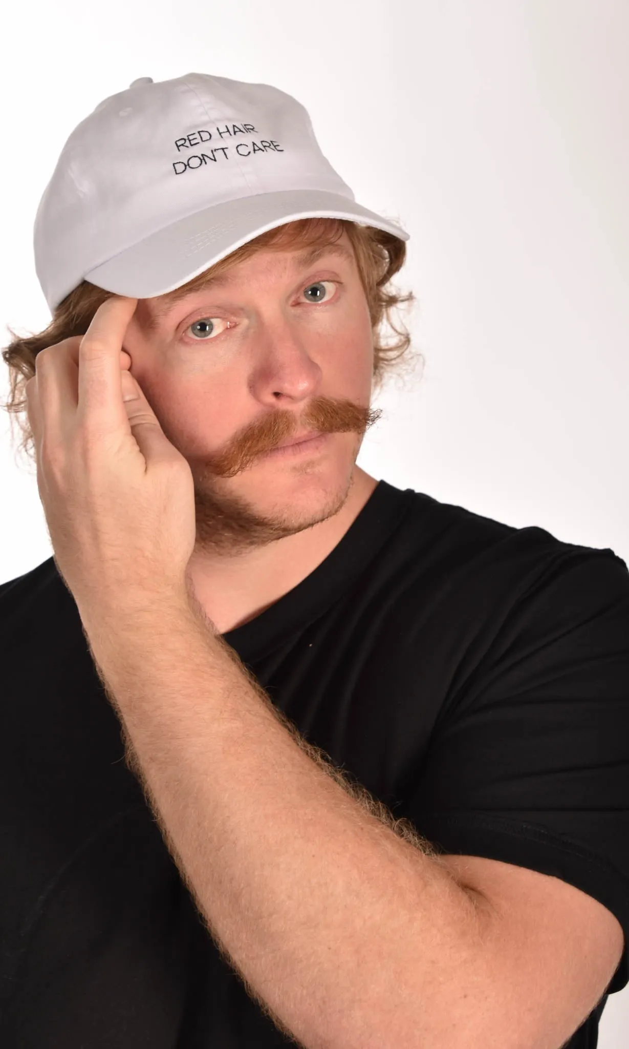 Red Hair Don't Care Simple White Hat